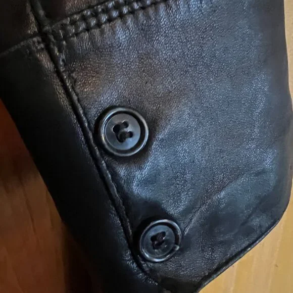 Womens Genuine Black Leather Jacket/Coat - Picture 3 of 4